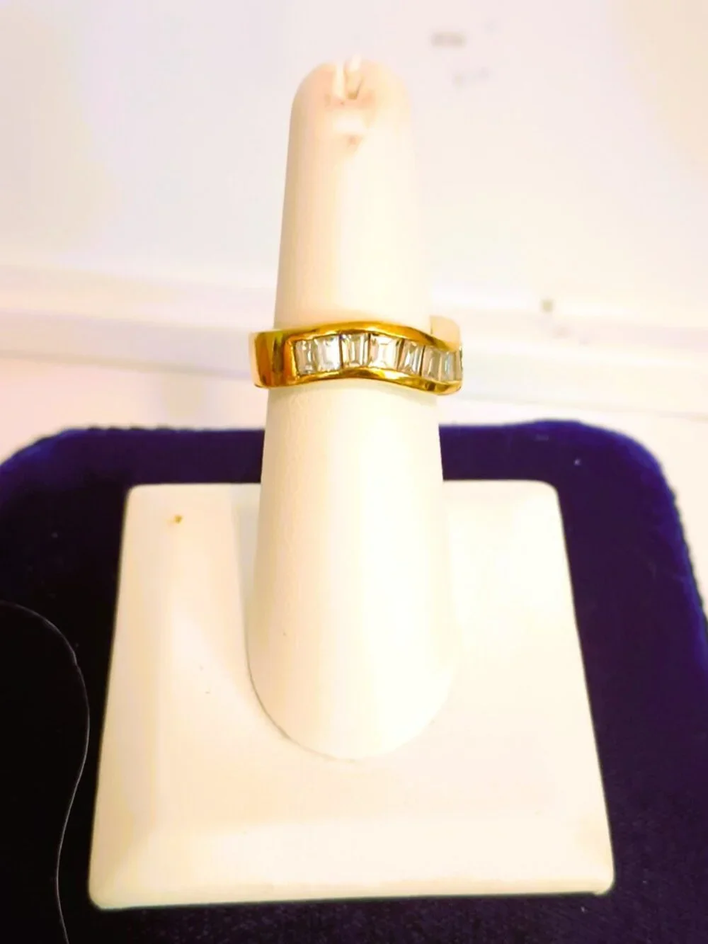 925 Tapered CZ Baguette Band 6 Curved Sterling Silver Ring